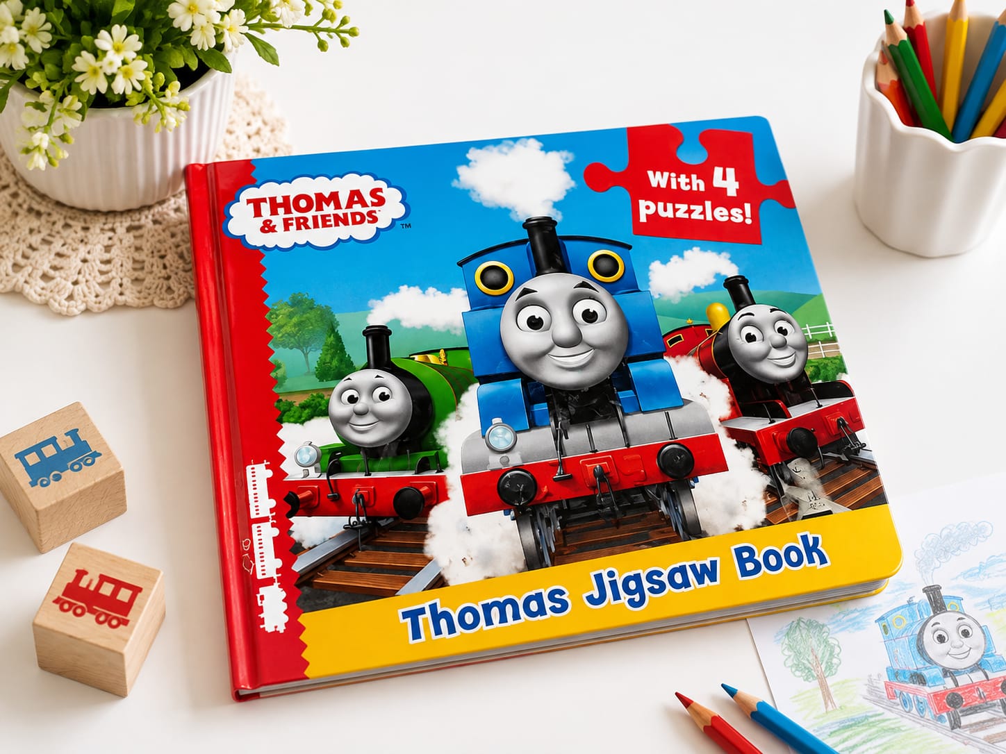 With four puzzles Thomas jigsaw Book